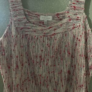 Lucky Brand Women's Red and Cream Tank Top